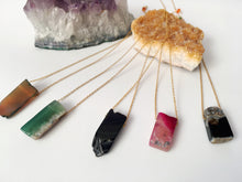 Load image into Gallery viewer, Pick Your Color Natural Shape Agate Gold Plated Pendant Necklace