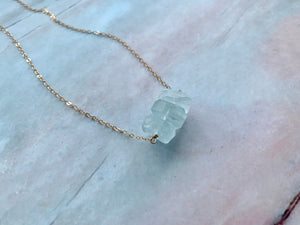 Blue Topaz Delicate Gemstone Gold Filled Necklace