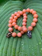 Load image into Gallery viewer, Ganesh Remover of Obstacles Orange Jade Gemstone Bracelet