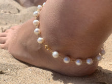 Load image into Gallery viewer, Freshwater Pearl Gold Plated Anklet