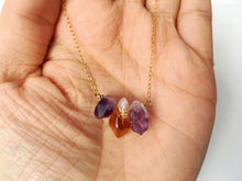 Load image into Gallery viewer, Raw Amethyst-Citrine-Amethyst Crystal Gemstone Gold Filled Necklace