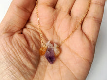 Load image into Gallery viewer, Raw Citrine-Amethyst-Citrine Crystal Gemstone Gold Filled Necklace