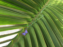 Load image into Gallery viewer, Green Chalcedony &amp; Purple Gold Butterfly Charm Necklace