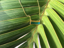 Load image into Gallery viewer, Gold Blue Topaz Bar Dainty Pendant Necklace