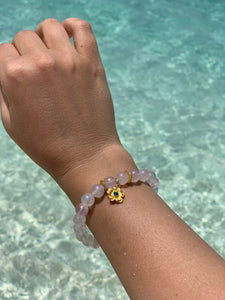 Angel Aura Quartz Healing Crystals Flower Charm Bracelet