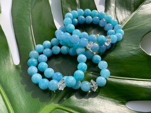 Aquamarine & Herkimer Diamond Healing Crystal Bracelet