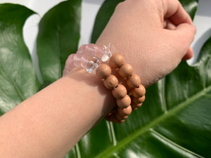 Rose Quartz Healing Crystal & Sandalwood Beads Bracelet