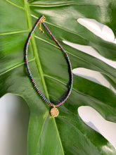 Load image into Gallery viewer, Multi-color Hematite &amp; Stardust Gold Charm Choker Necklace