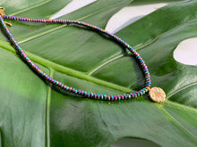Load image into Gallery viewer, Multi-color Hematite &amp; Stardust Gold Charm Choker Necklace