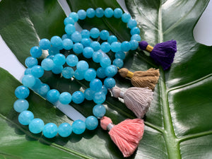 Aquamarine Healing Crystal Gemstone & Tassel Bracelet