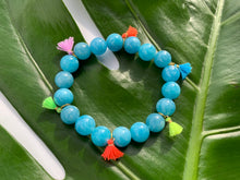 Load image into Gallery viewer, Aquamarine Healing Crystal Gemstone &amp; Super Tiny Tassels Bracelet