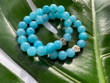 Load image into Gallery viewer, Aquamarine Healing Gemstone &amp; Silver Plated Cherry Blossom Charm Bracelet