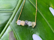Load image into Gallery viewer, Multi-Gem: Citrine, Purple Amethyst, Quartz, Rose Quartz Gold Plated Necklace