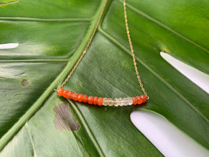 Multi-Gem: Citrine & Carnelian Rondelle Gold Filled Necklace