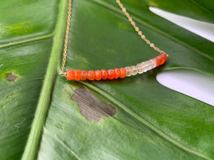 Multi-Gem: Citrine & Carnelian Rondelle Gold Filled Necklace