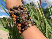 Load image into Gallery viewer, 10mm Tourmaline Healing Crystal Gemstone &amp; Sandalwood Bead Bracelet