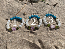 Load image into Gallery viewer, Raw Kunzite Dark Aquamarine Moonstone Peridot Healing Crystal Bracelet