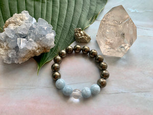 Awaken and Make Your Dreams a Reality with Pyrite Celestite Quartz Gemstone Bracelet