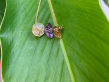 Load image into Gallery viewer, Amethyst and Citrine Crystal Gemstone Gold Filled Necklace