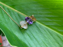 Load image into Gallery viewer, Amethyst and Citrine Crystal Gemstone Gold Filled Necklace