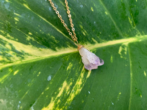 Raw Amethyst Gemstone Healing Crystal Gold Filled Pendant Necklace 0.3