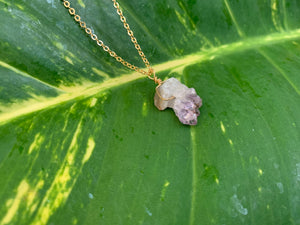 Raw Amethyst Gemstone Healing Crystal Gold Filled Pendant Necklace 0.6