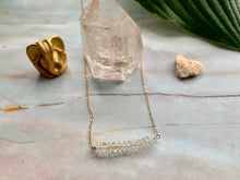Load image into Gallery viewer, Clear Quartz Healing Crystal Gemstone Rondelle Gold Filled Necklace