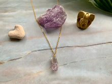 Load image into Gallery viewer, Raw Amethyst Gemstone Healing Crystal Gold Filled Pendant Necklace 0.4