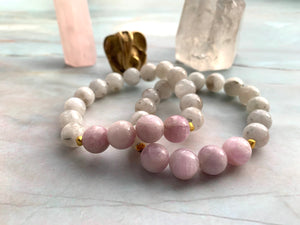 Moonstone and Kunzite Healing Crystal Bracelet