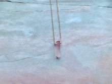 Load image into Gallery viewer, Raw Pink Tourmaline Gemstone Healing Crystal Gold Filled Necklace