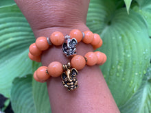 Load image into Gallery viewer, Ganesh Remover of Obstacles Orange Jade Gemstone Bracelet