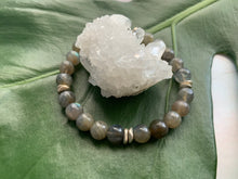 Load image into Gallery viewer, Labradorite Healing Crystal Silver Spacer Bracelet