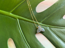 Load image into Gallery viewer, Labradorite Gemstone Whale Tale Dainty Pendant Necklace