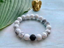 Load image into Gallery viewer, Howlite Healing Crystal Gemstone &amp; Lava Bead Bracelet