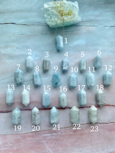 Double Terminated Aquamarine Gemstone Necklace
