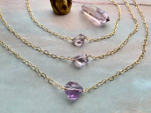 Load image into Gallery viewer, Amethyst Gemstone Healing Crystal Gold Filled Heart Choker Necklace