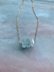 Blue Topaz Delicate Gemstone Gold Filled Necklace