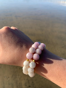Moonstone and Kunzite Healing Crystal Bracelet