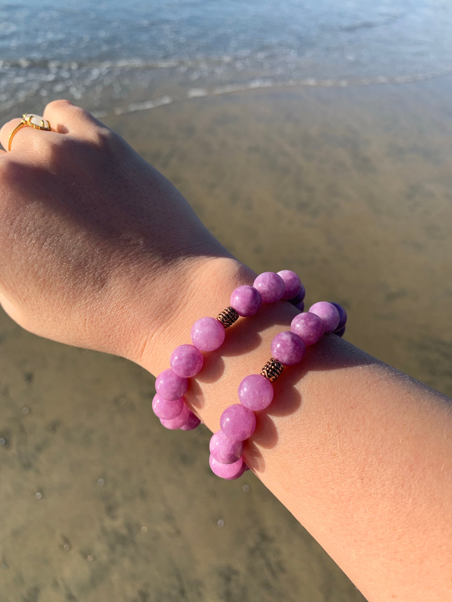 Buy Enchanting Krystals Lepidolite bracelet 10mm, healing purple crystal  for inner peace,love, hope and emotional healing at Amazon.in