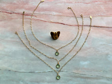 Load image into Gallery viewer, Green Amethyst Healing Crystal Gold Filled Heart Choker Necklace