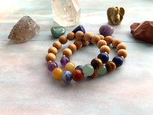 Load image into Gallery viewer, Chakra &amp; Sandalwood Healing Crystal Beads Bracelet