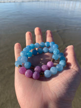 Load image into Gallery viewer, Aquamarine &amp; Lepidolite Healing Crystal Beads Bracelet