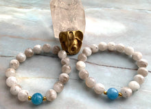 Load image into Gallery viewer, Moonstone and Aquamarine Healing Crystal Bracelet