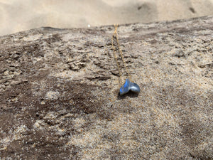 Labradorite Gemstone Whale Tale Dainty Pendant Necklace