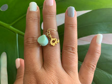 Load image into Gallery viewer, Gold Elephant Blue Peruvian Dainty Size 3.5 Knuckle Ring