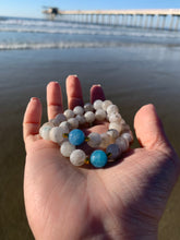 Load image into Gallery viewer, Moonstone and Aquamarine Healing Crystal Bracelet