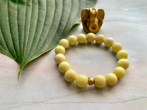 Yellow Jasper Healing Crystal & Gold Spacer Charm Bracelet