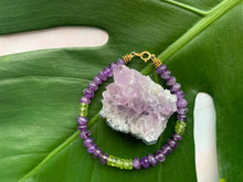Load image into Gallery viewer, Amethyst &amp; Peridot Healing Crystal Gemstone Bracelet