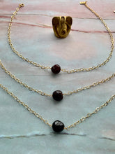 Load image into Gallery viewer, Garnet Gemstone Healing Crystal Gold Filled Heart Choker Necklace