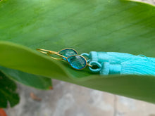 Load image into Gallery viewer, Light Blue Tassel Blue Topaz Statement Dangle Earrings